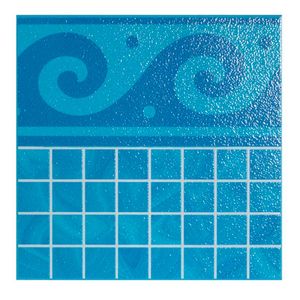 Piso pared porcelanato tipo base decorada mosaico egeo olas azul 33.3x33.3 cm