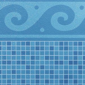 Piso pared porcelanato tipo base decorada mosaico indico olas azul base 33.3x33.3 cm