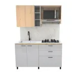 Cocina Integral Bruma 1.50cm con Mesón Marmol Sintetico-1790880655882